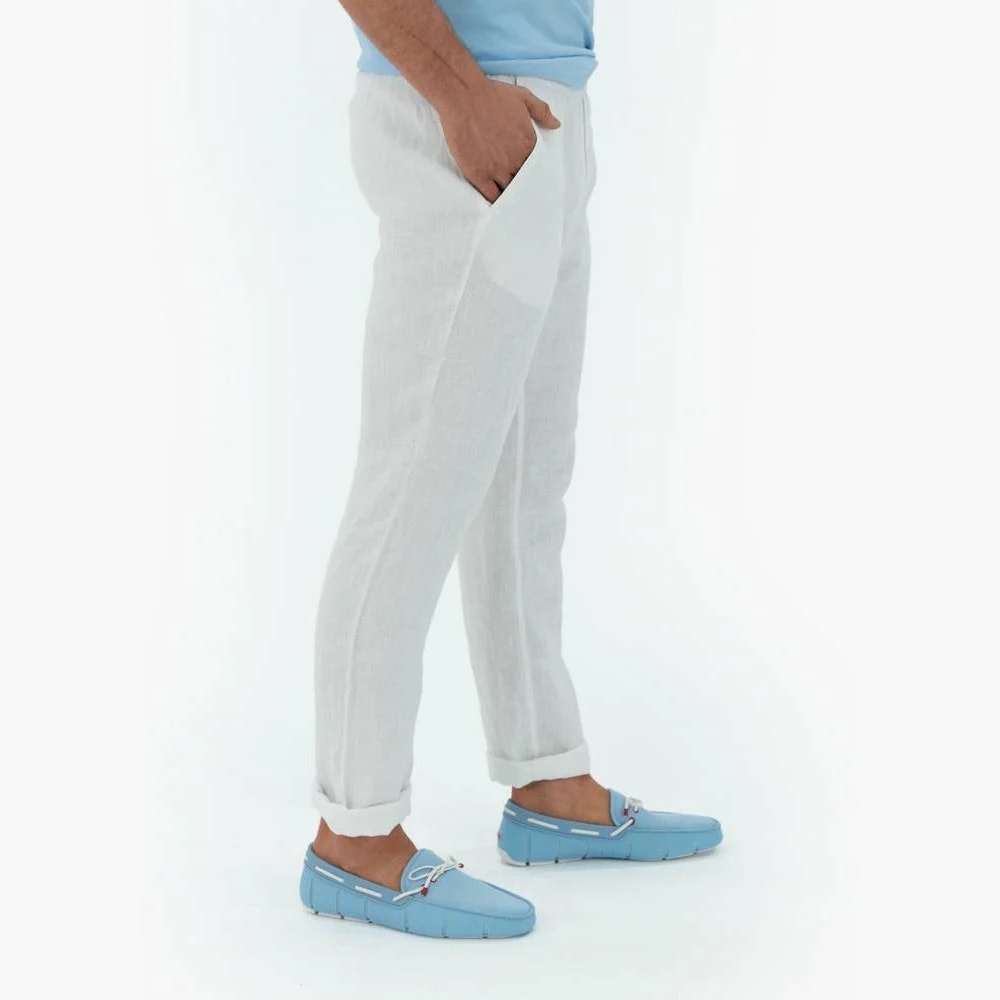 Amalfi Slim Linen Pant - White