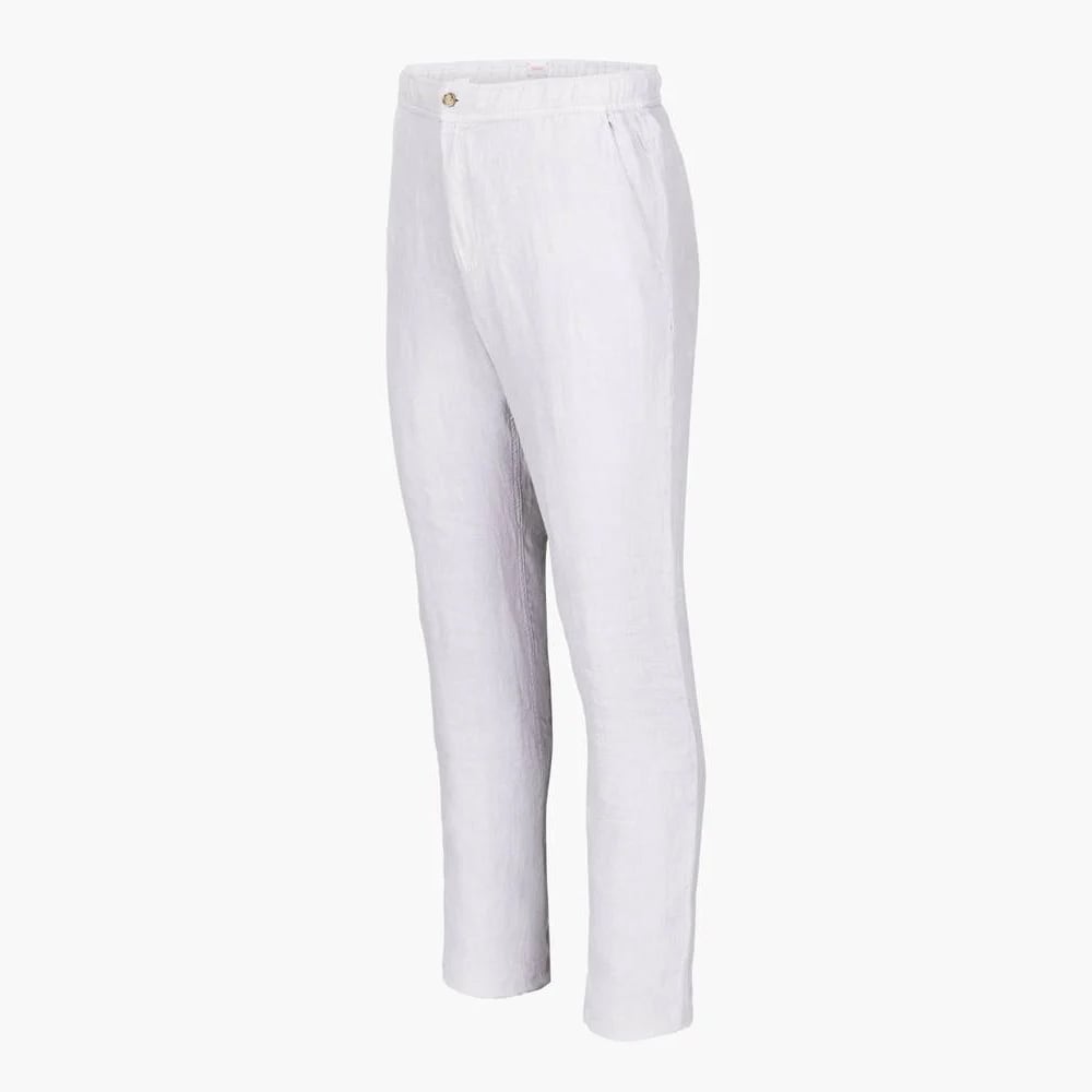 Amalfi Slim Linen Pant - White