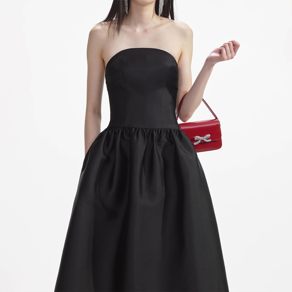 Taffeta Midi Dress - Black