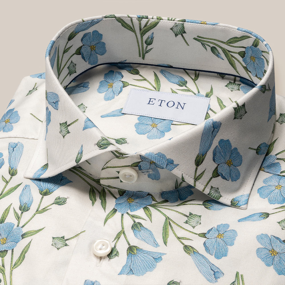 Contemporary Floral Signature Twill Shirt - White Melange Floral