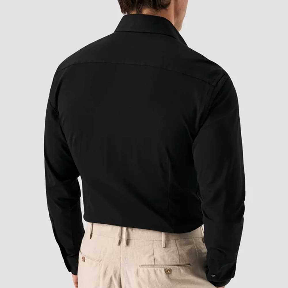 Slim Four-Way Stretch Shirt - Black Solid