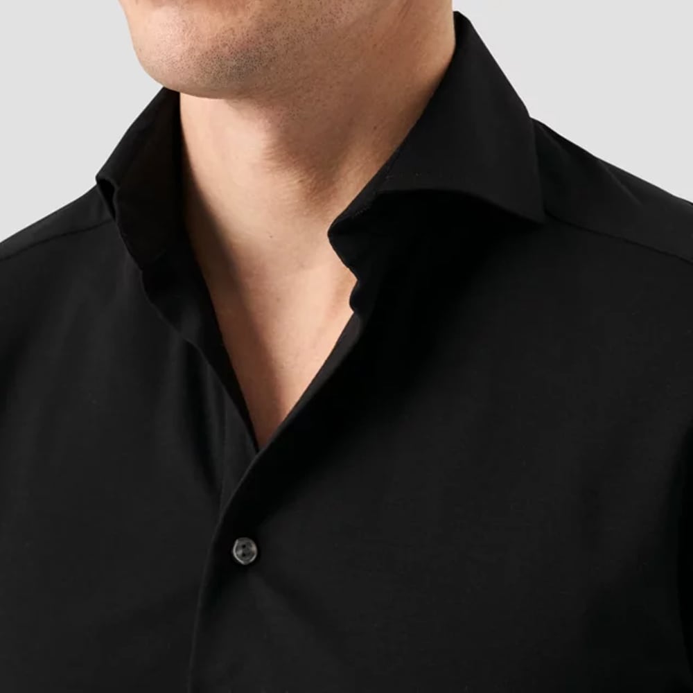 Slim Four-Way Stretch Shirt - Black Solid