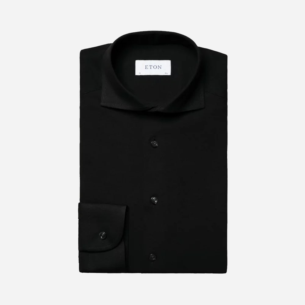 Slim Four-Way Stretch Shirt - Black Solid