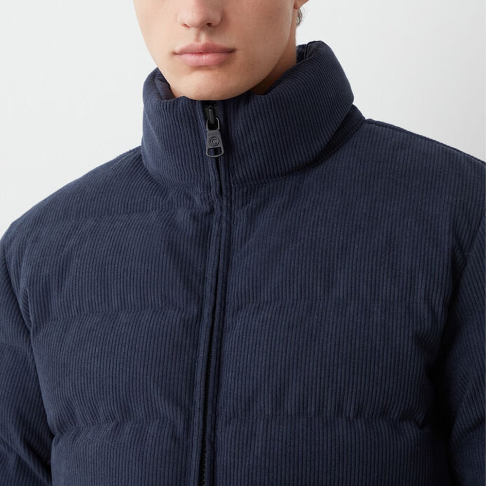 Waterproof Corduroy Down Jacket - Navy