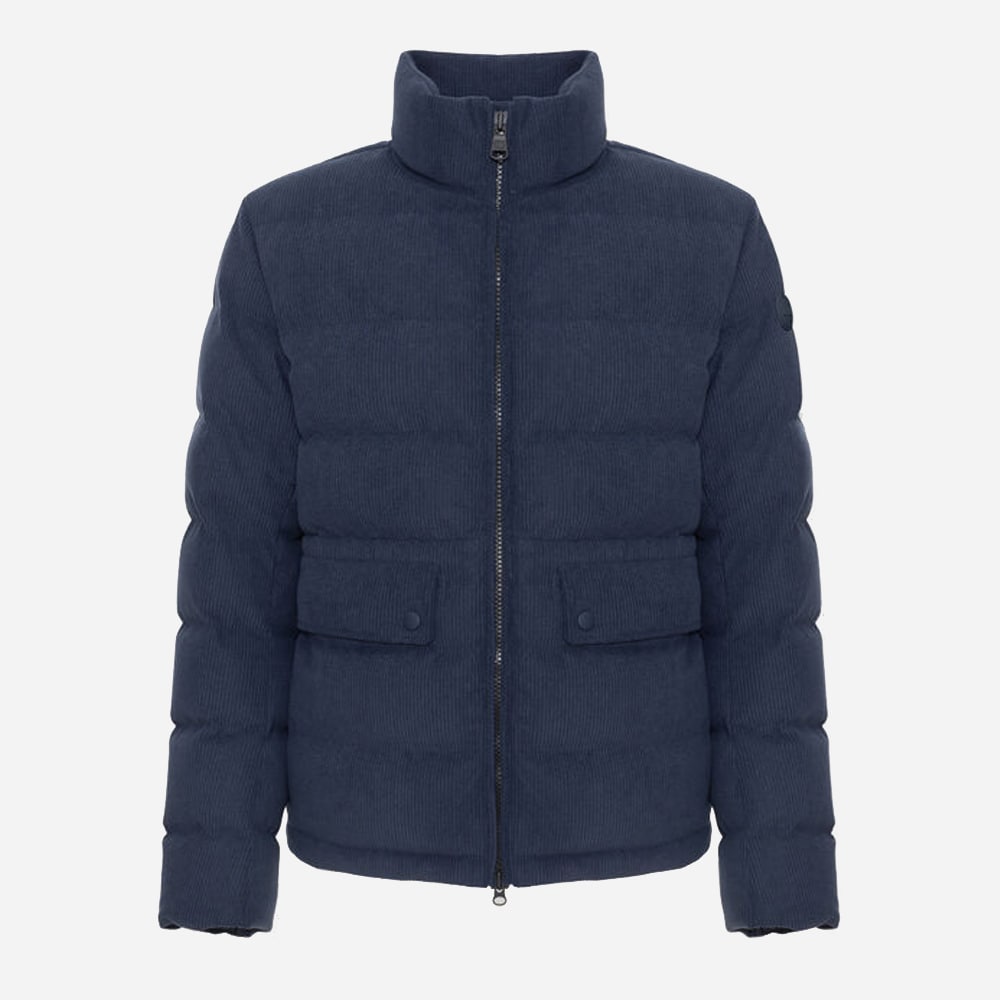 Waterproof Corduroy Down Jacket - Navy