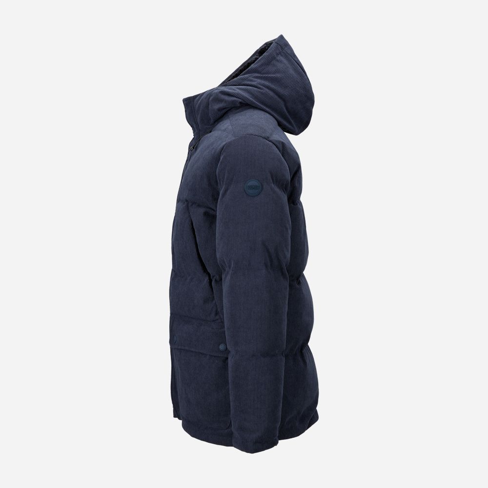 Down Jacket Long Corduroy - Navy