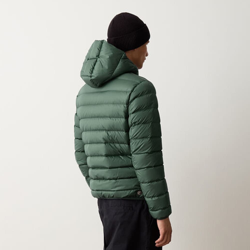 Sporty Down Jacket Hoodie - Bottle Green