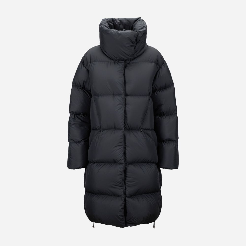 Long Oversized Down Jacket - Black