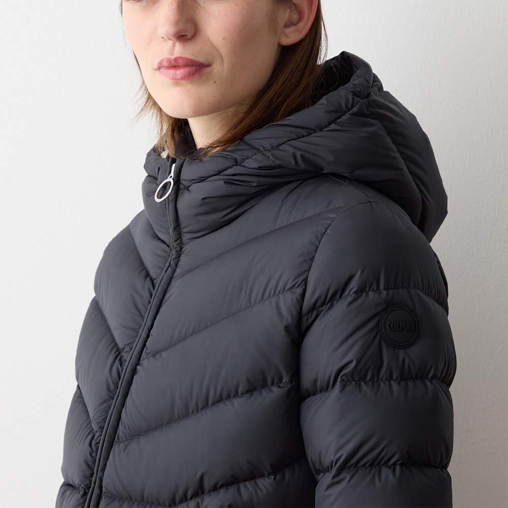 Ligth Down Jacket Hoodie - Black