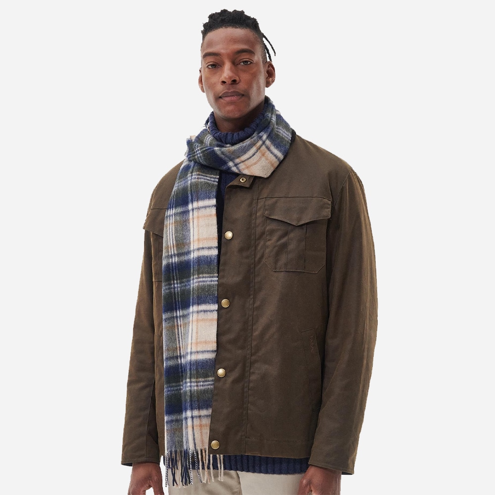 New Check Tartan Scarf - Sand Beige Plaid