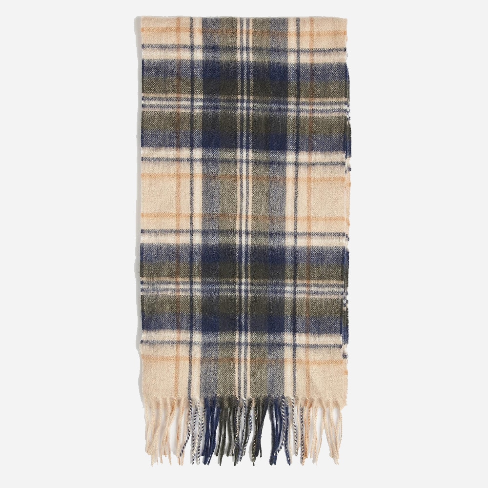 New Check Tartan Scarf - Sand Beige Plaid