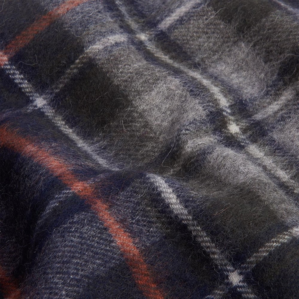 New Check Tartan Scarf - Navy/Dark Ginger