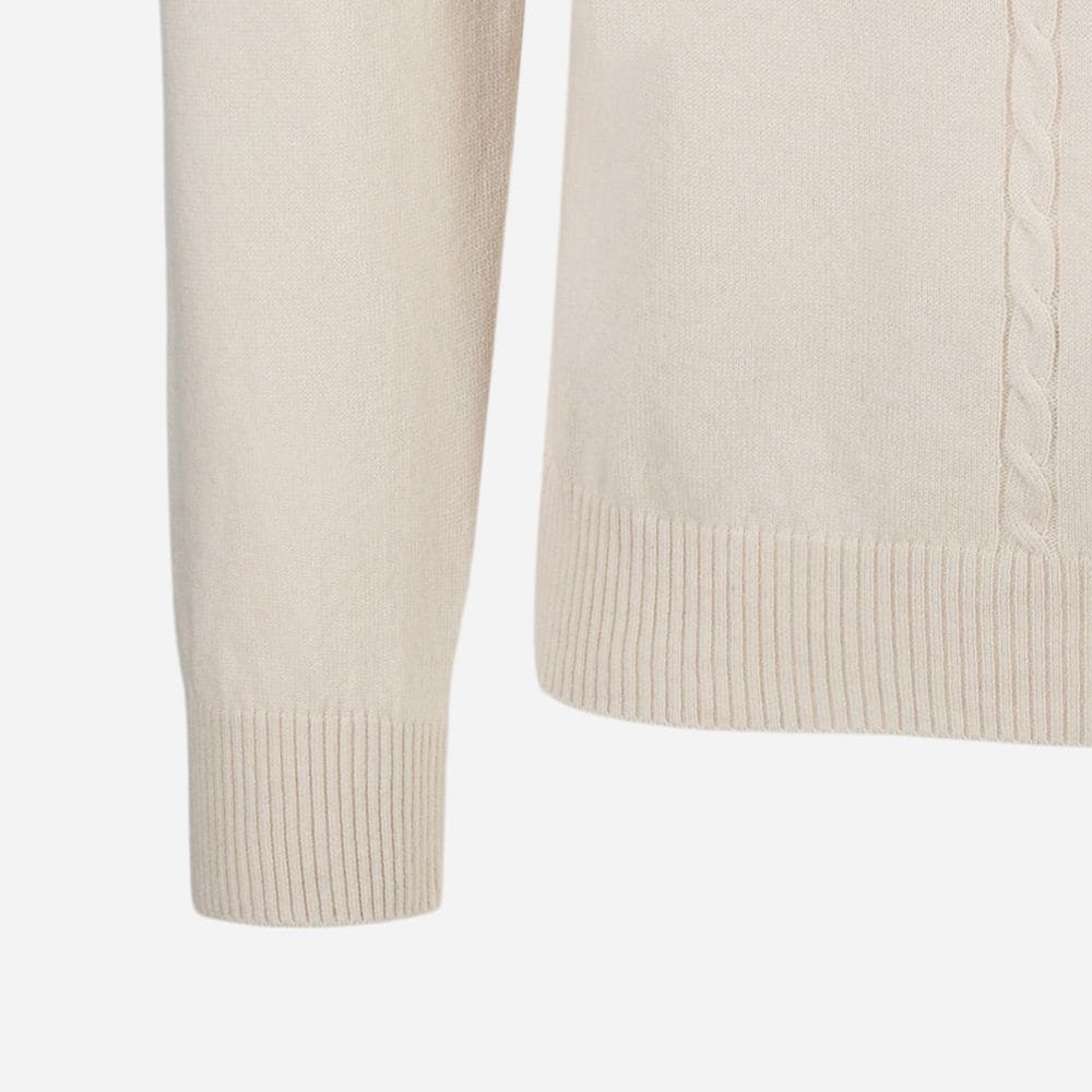 Maglia Turtleneck - White Cable