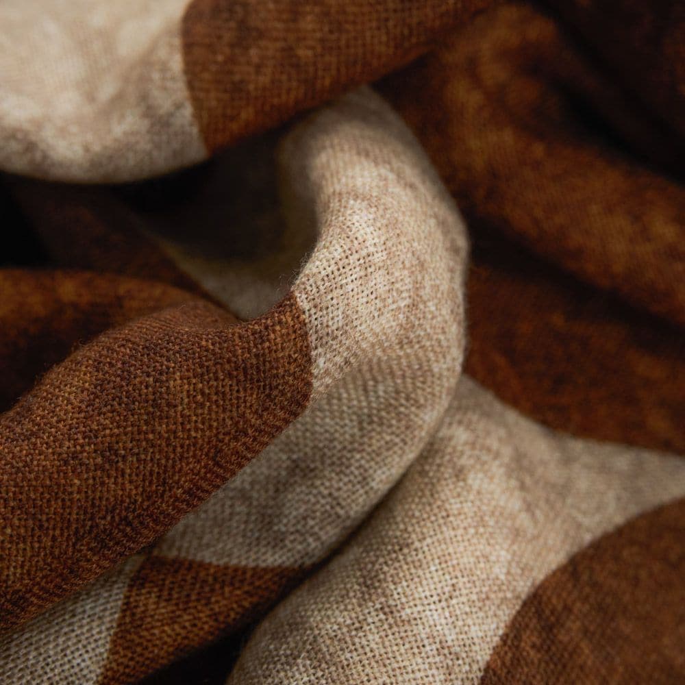 Scarf Wool - Brown-White-Blue