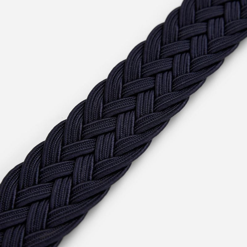 Suede Braided Belt - Dk Brown-Blue