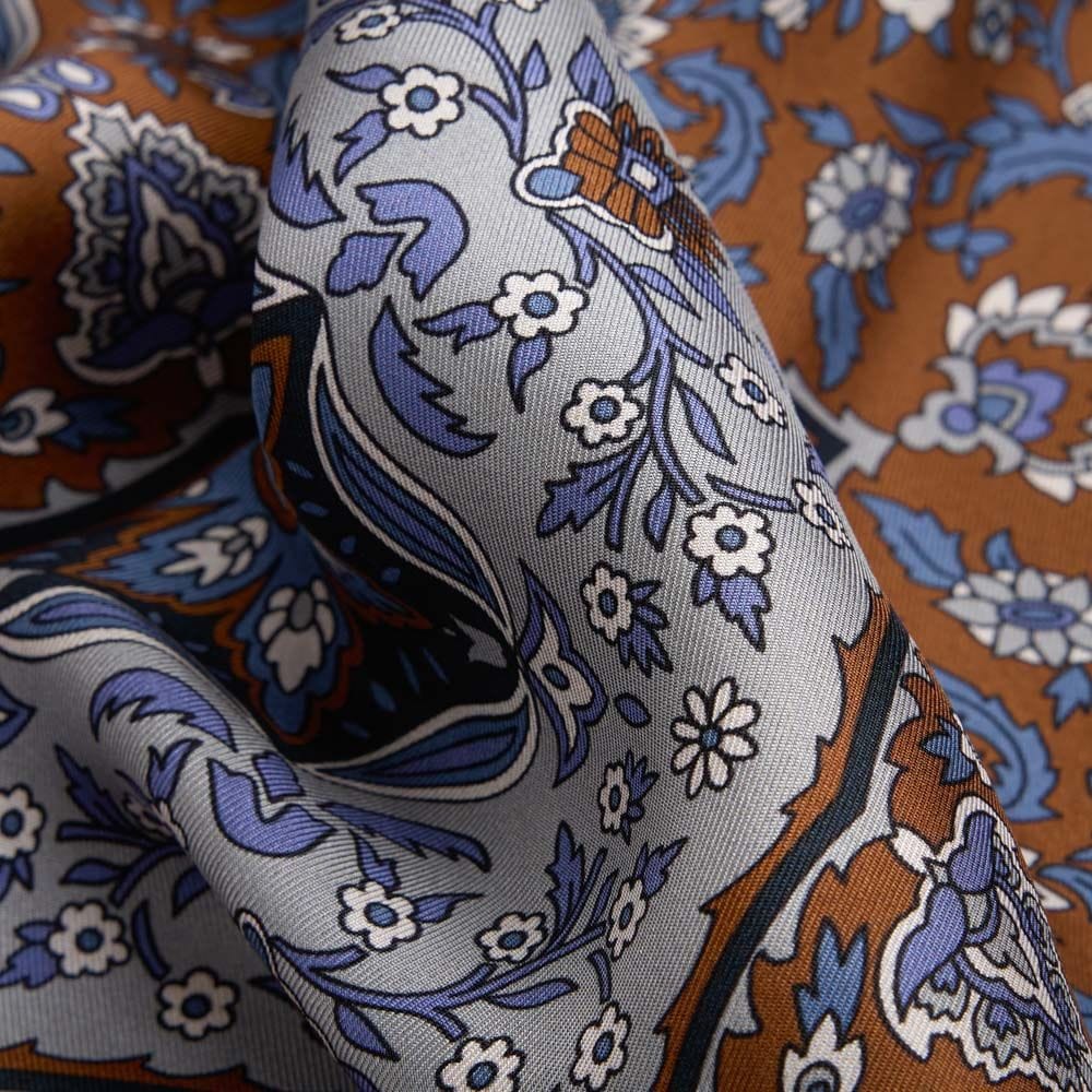 Paisley Silk Scarf - Blue