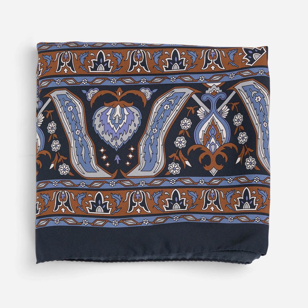 Paisley Silk Scarf - Blue