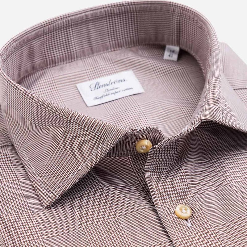 Slimline Shirt - Light Brown Check