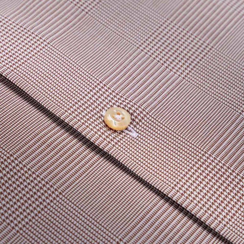 Slimline Shirt - Light Brown Check