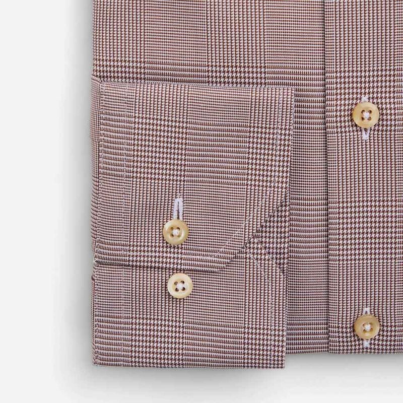 Slimline Shirt - Light Brown Check