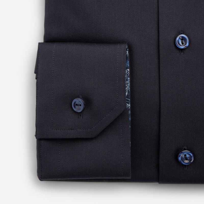 Contemporary Signature Twill Shirt - Navy Blue Floral Effect