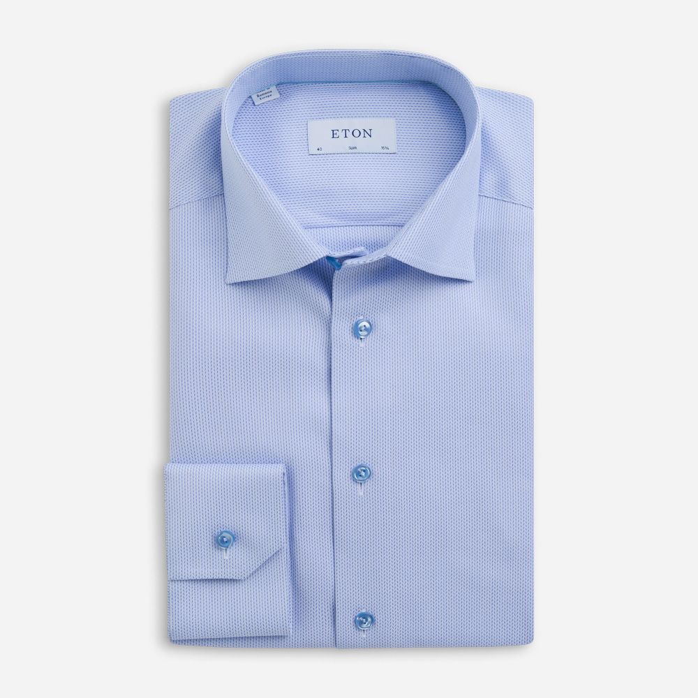 Slim Signature Twill Shirt - Ligth Blue Semi Solid