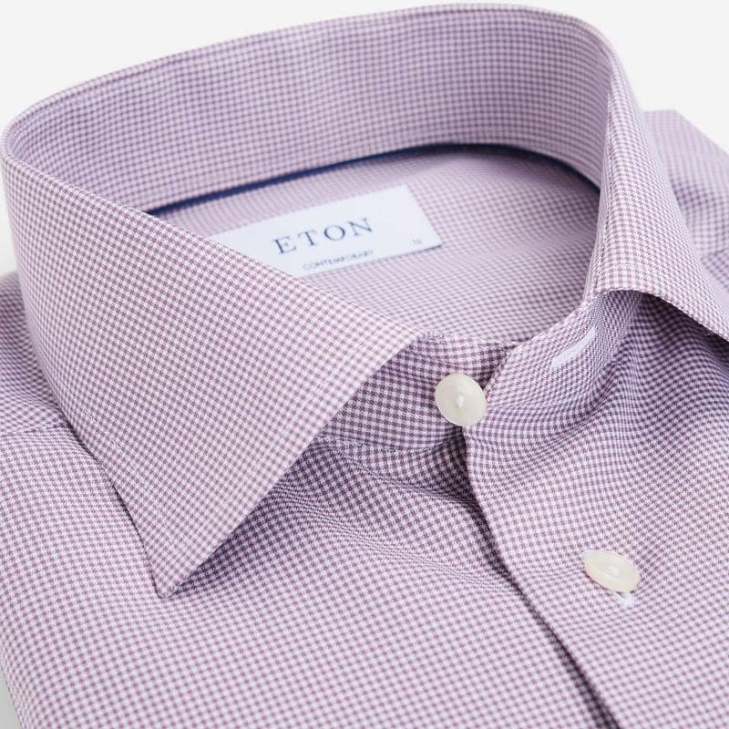 Contemporary Signature Twill Shirt - Mid Purple Fine Check