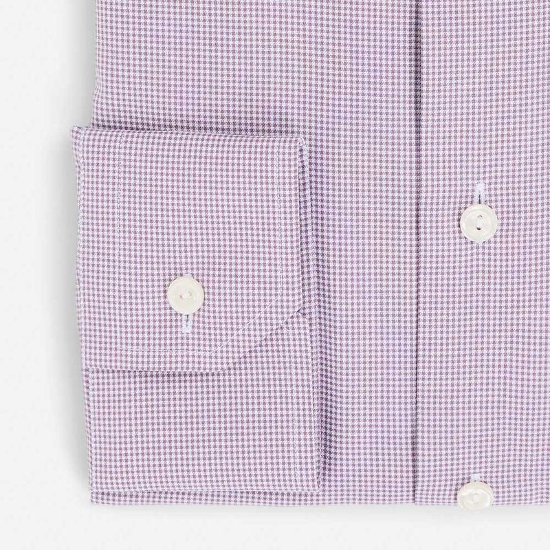 Contemporary Signature Twill Shirt - Mid Purple Fine Check