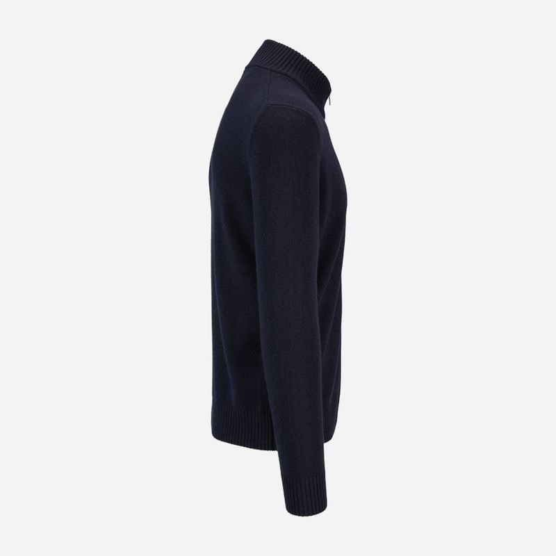 Full Zip Jacket Wool-Cashmere - Navy