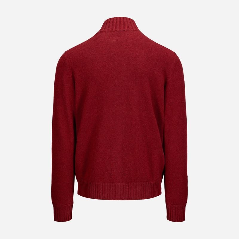 Full Zip Jacket Felted Cashmere - Red