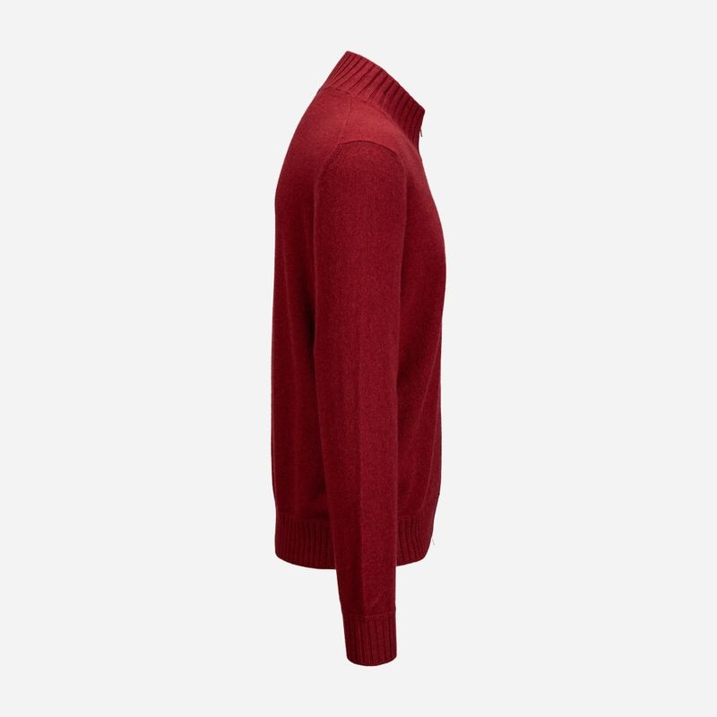 Full Zip Jacket Felted Cashmere - Red