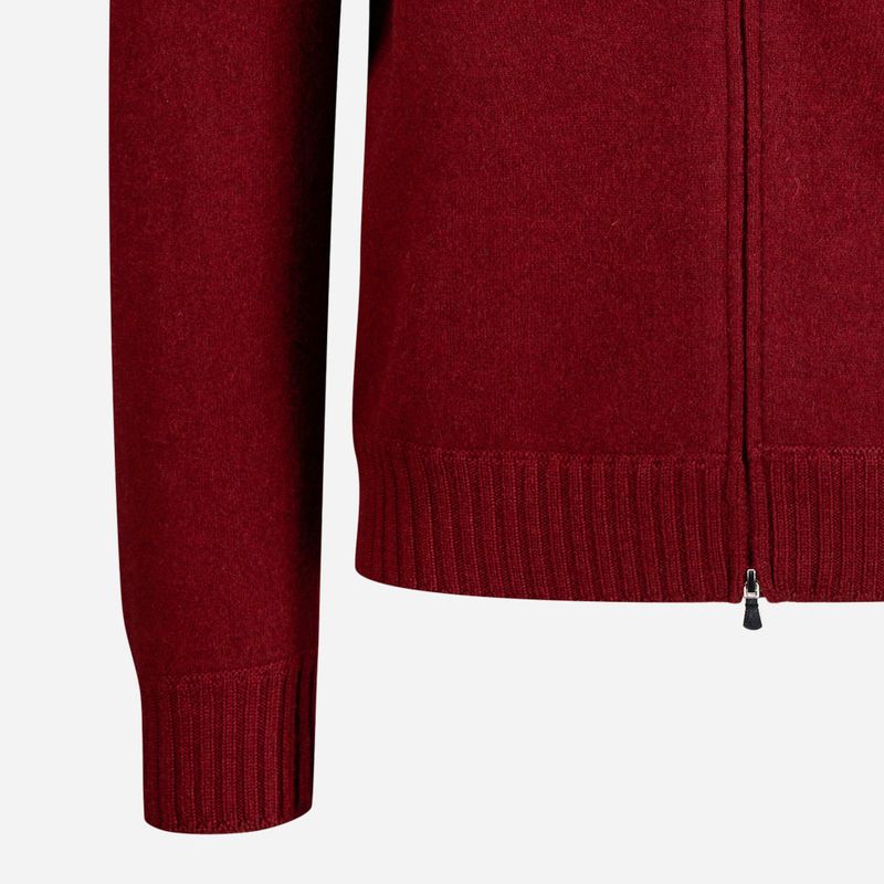 Full Zip Jacket Felted Cashmere - Red