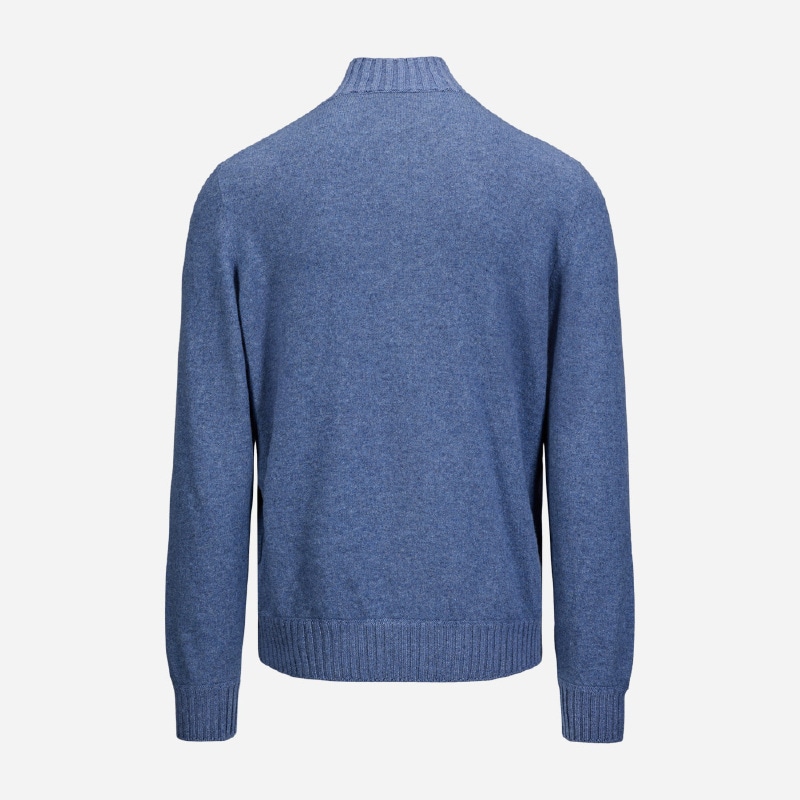 Full Zip Jacket Felted Cashmere - Ligth Blue