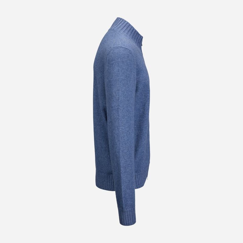 Full Zip Jacket Felted Cashmere - Ligth Blue