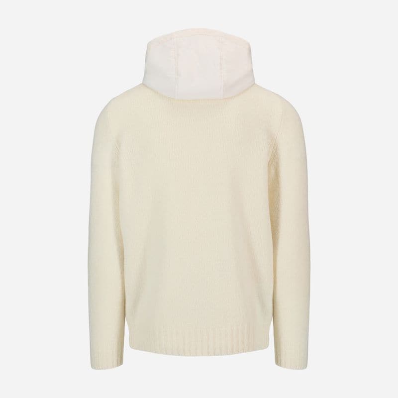 Full Zip Jacket Boiled Wool - White