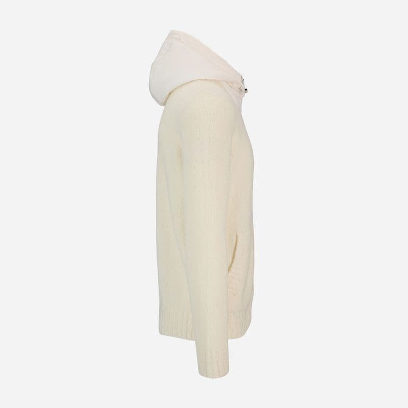 Full Zip Jacket Boiled Wool - White