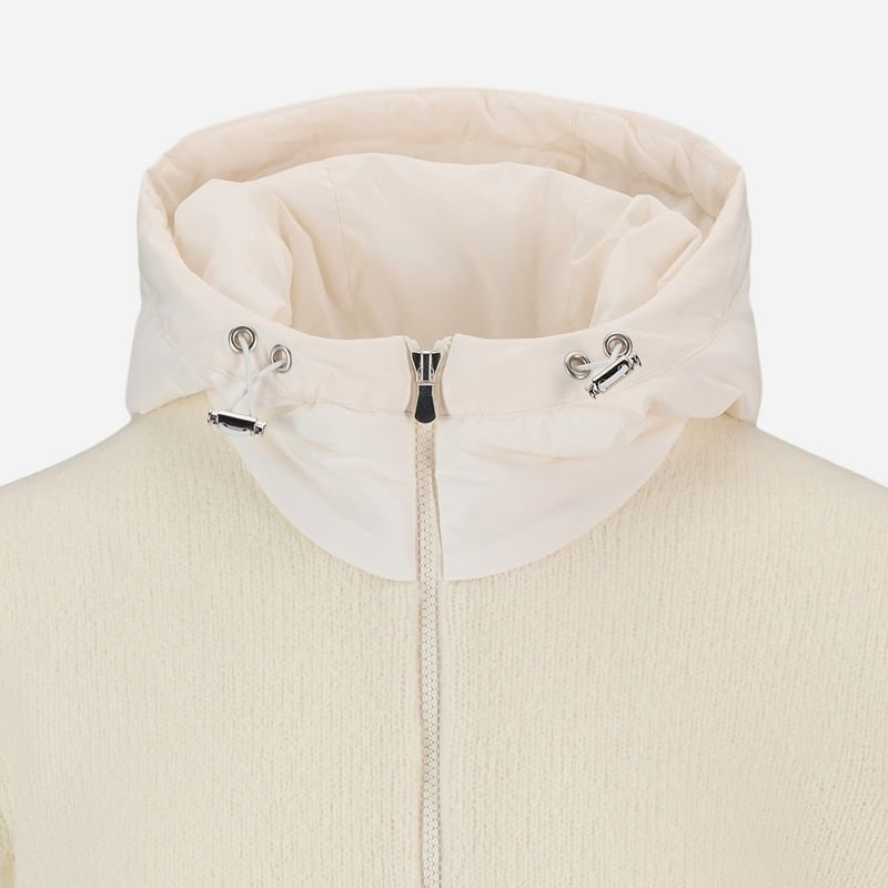 Full Zip Jacket Boiled Wool - White