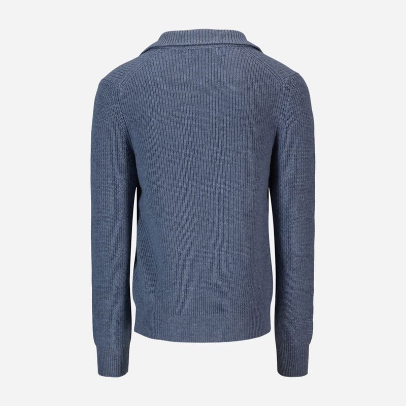 Rib Sweater Skipper Collar Wool - Ligth Blue