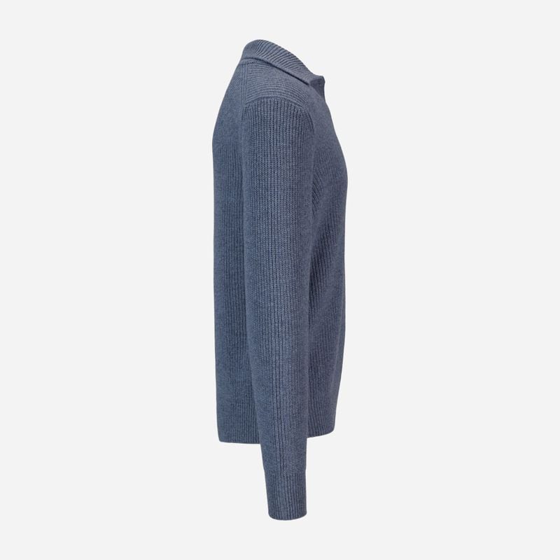 Rib Sweater Skipper Collar Wool - Ligth Blue