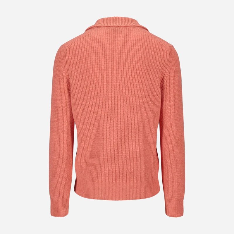 Rib Sweater Skipper Collar Wool - Peach