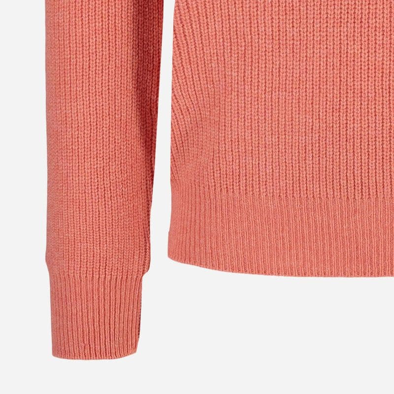 Rib Sweater Skipper Collar Wool - Peach