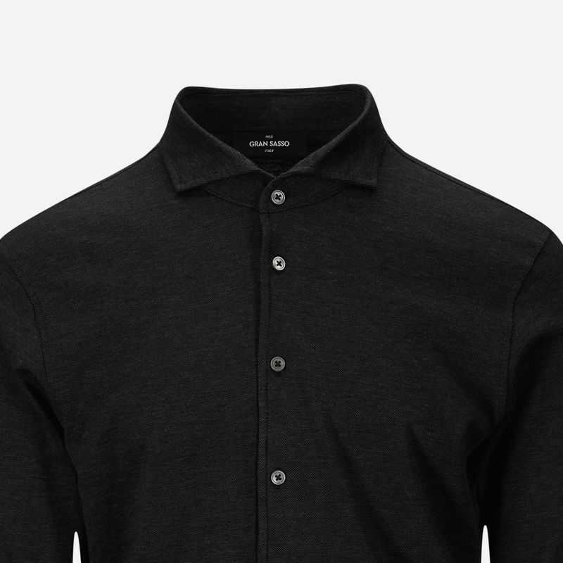 Cotton-Cashmere Shirt - Black