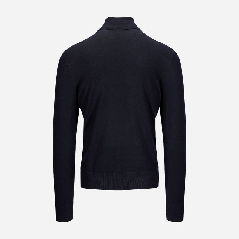 Turtle Neck Thin Wool - Navy