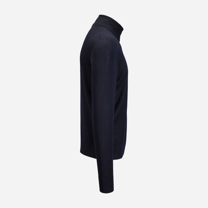 Turtle Neck Thin Wool - Navy