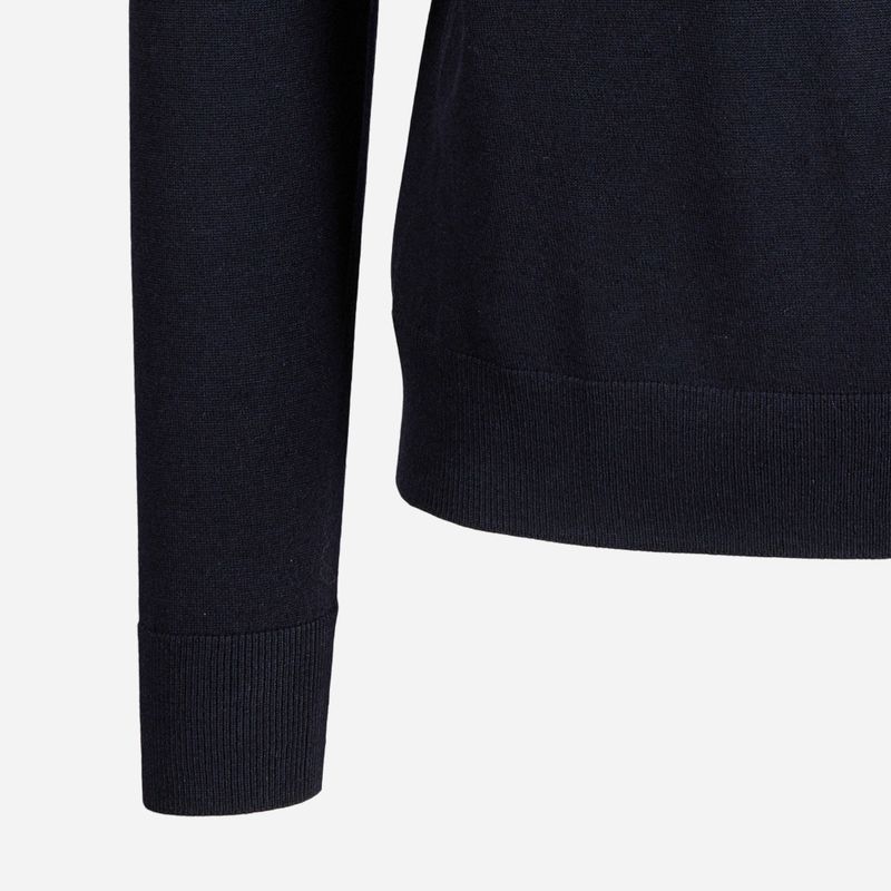 Turtle Neck Thin Wool - Navy