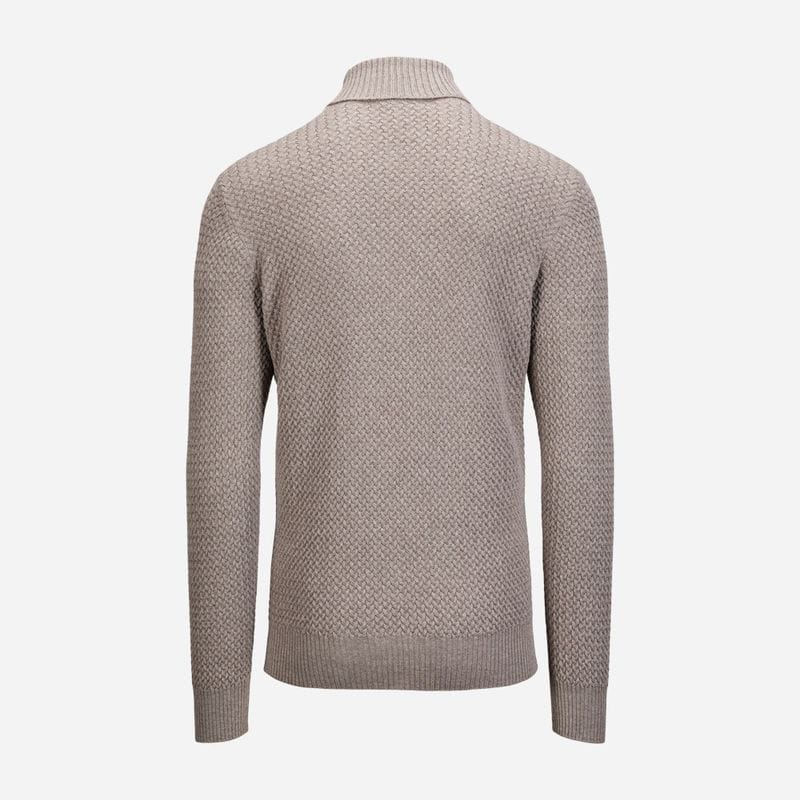 Turtle Neck Braided Wool - Beige