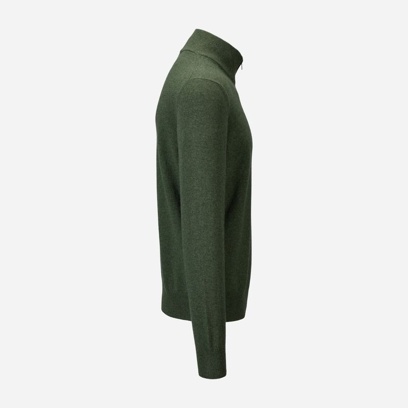 Half Zip Wool-Cashmere - Green