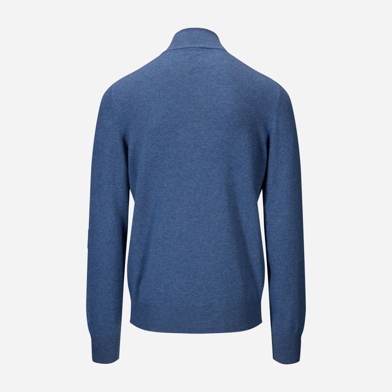 Half Zip Wool-Cashmere - Light Blue