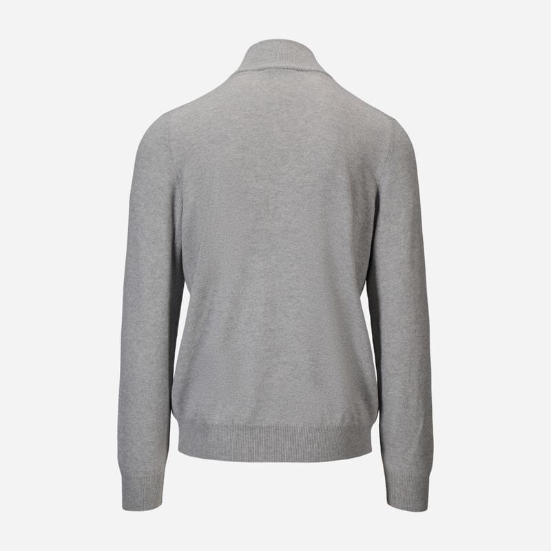 Half Zip Wool-Cashmere - Light Grey