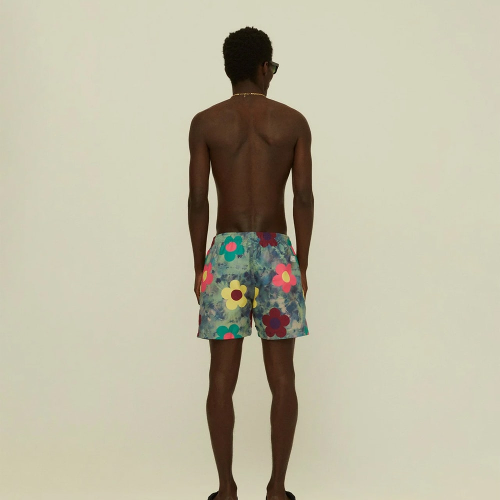 Darksy Swim Shorts - Grey Flower